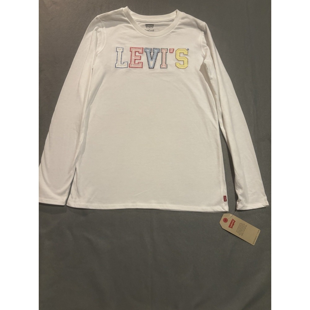 NEW Levi's Girls XL T-shirt With logo and Pastel Colors Long Sleeve